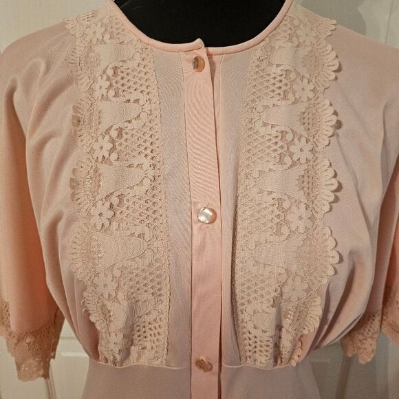 Vintage women's nightgown robe peach - Picture 2 of 6
